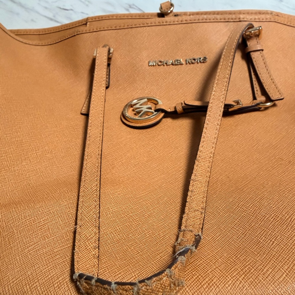 Michael Kors Cognac Saffiano Tote - Picture 6 of 10